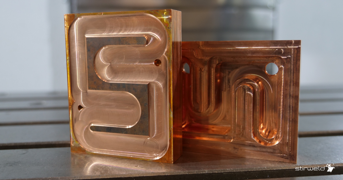 Placa fría de cobre soldada mediante soldadura por fricción-agitación (FSW)